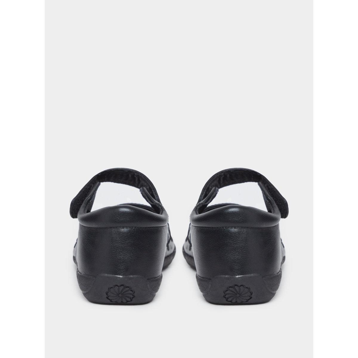 Styli Girls Black Mary Jane Shoes with Floral Detail-girls-shoes-ballerinas-image-4