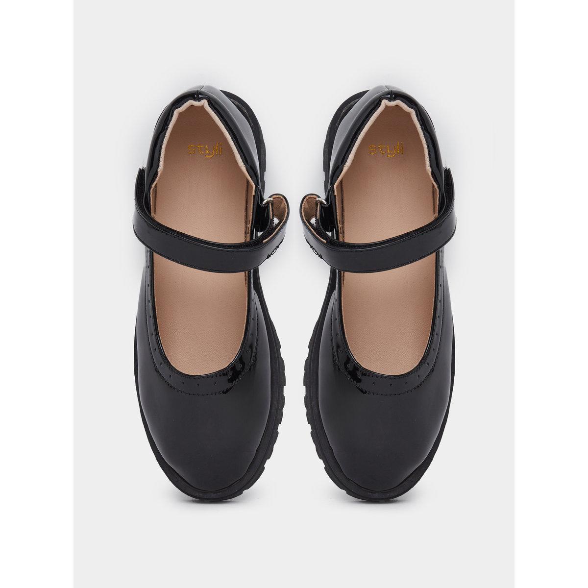 Styli Girls Black Patent Mary Jane Platform Shoes-girls-shoes-ballerinas-image-5