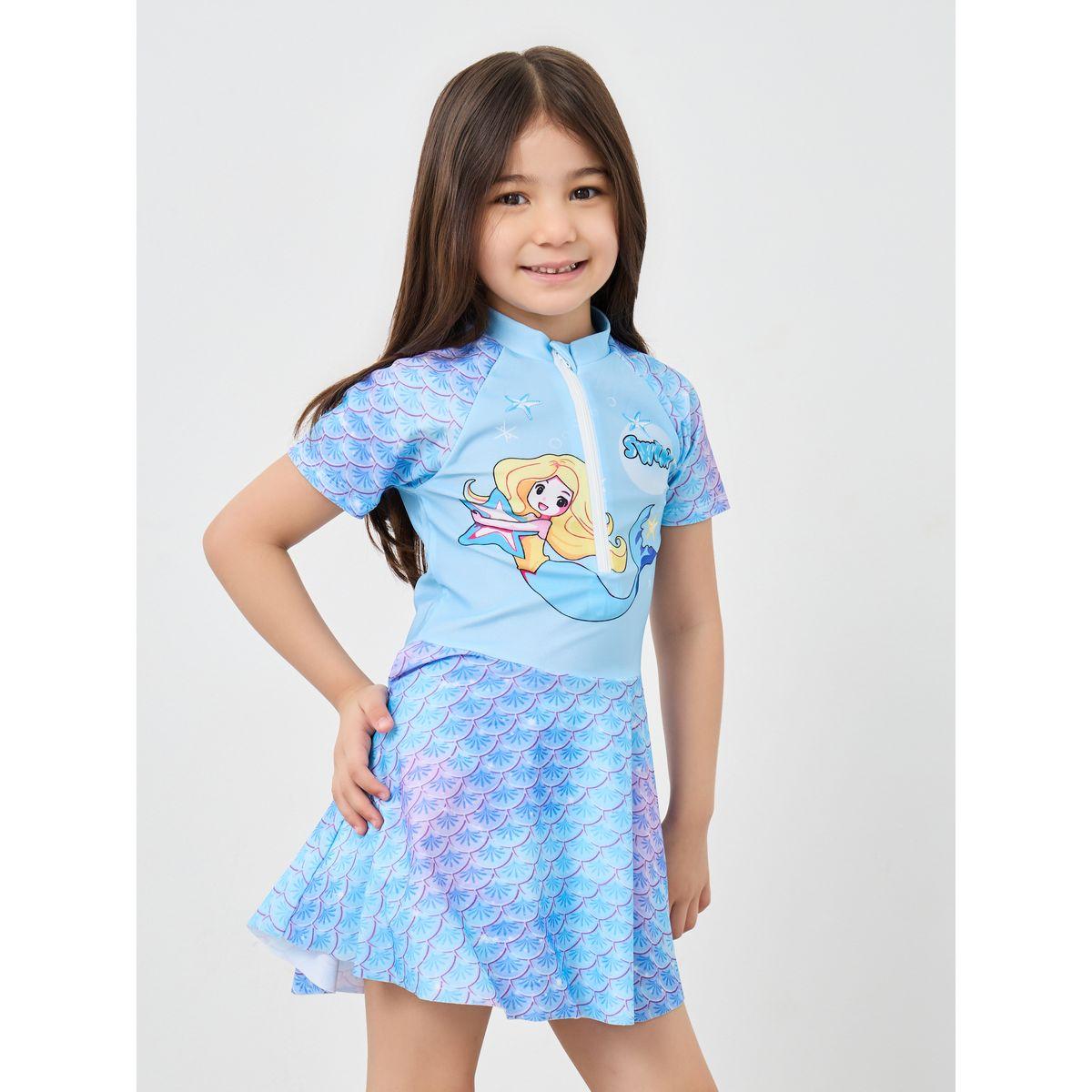 بدلة سباحة بنمط فستان مع شورت-sports-girls-clothing-sets-image-2