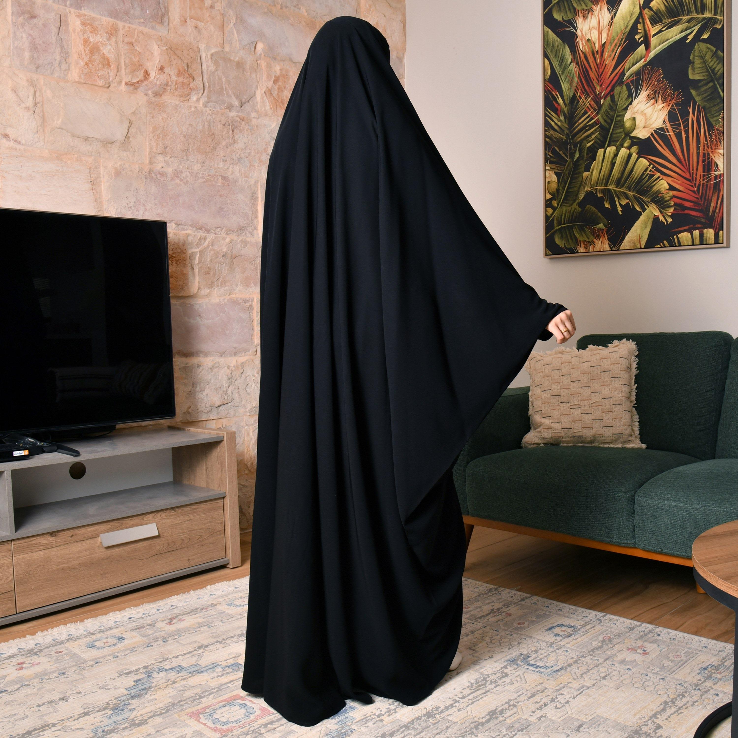 Hawraa Plain Head Abaya with Hijab-women-arabicclothing-abayas-image-2