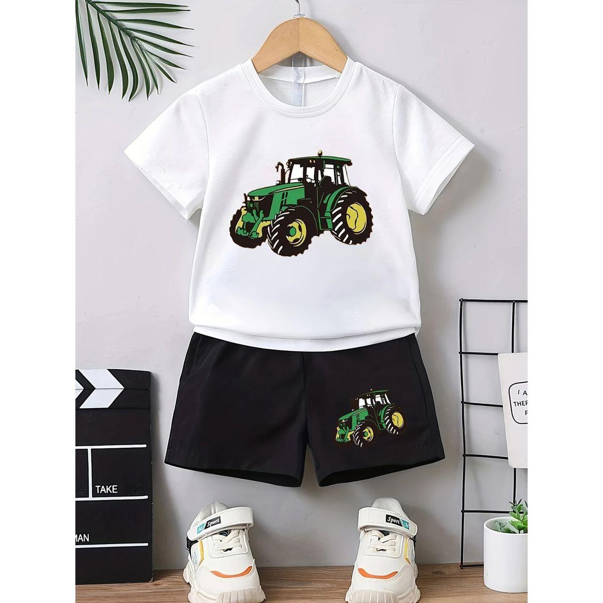 Styli Boys Tractor Graphic T-Shirt and Shorts Set-girls-clothing-setsandcoords-image-3