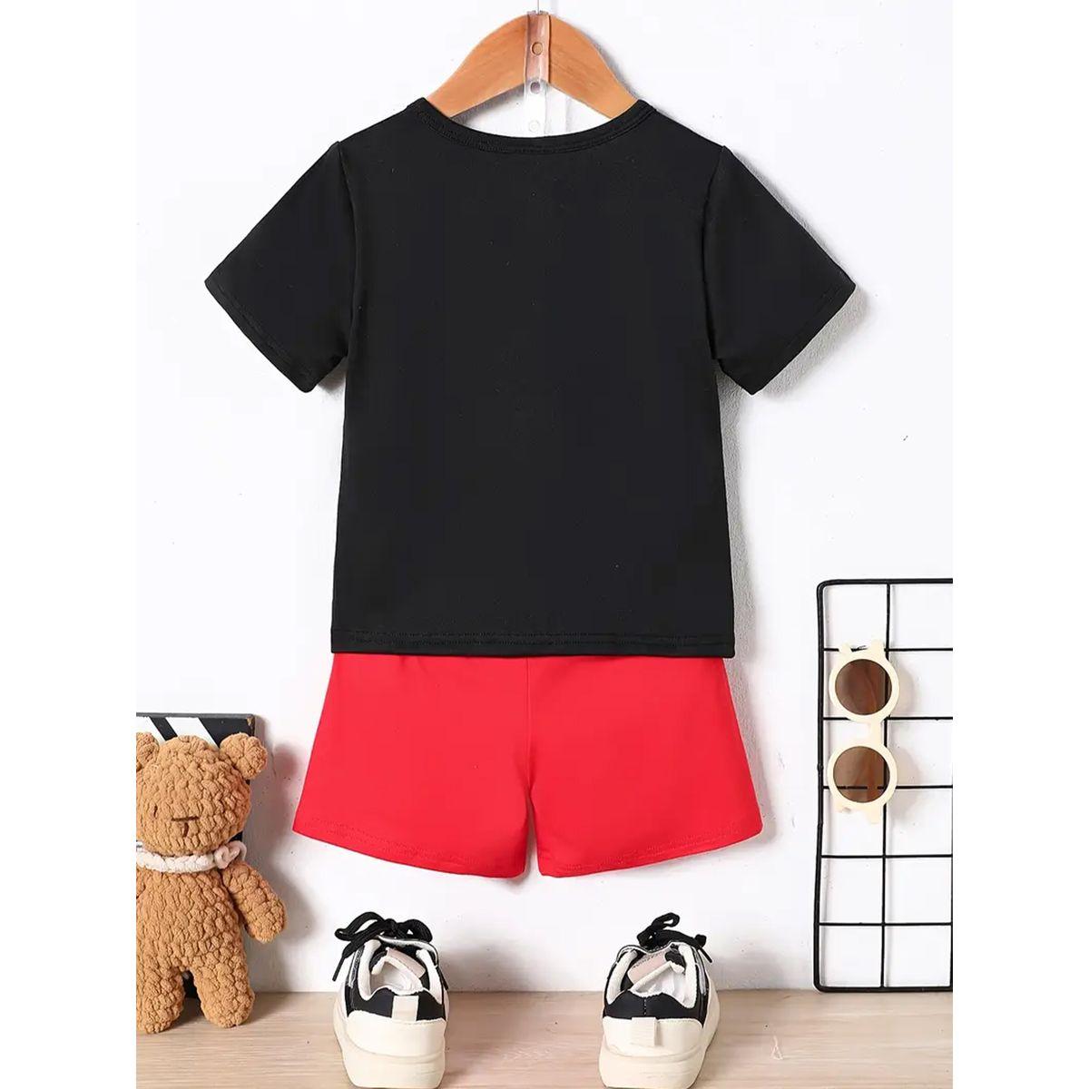 Styli Boys Graphic Bear T-Shirt and Shorts Set-boys-clothing-setsandcoords-image-2