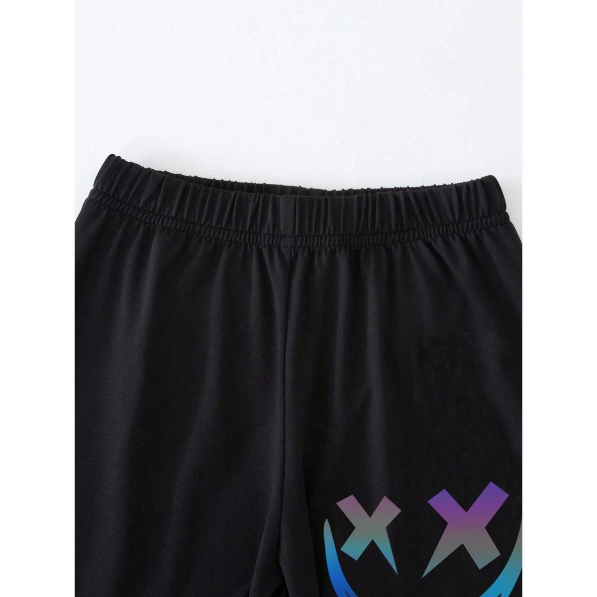 Styli Boys Black Graphic Print T-Shirt and Shorts Set-boys-clothing-setsandcoords-image-4