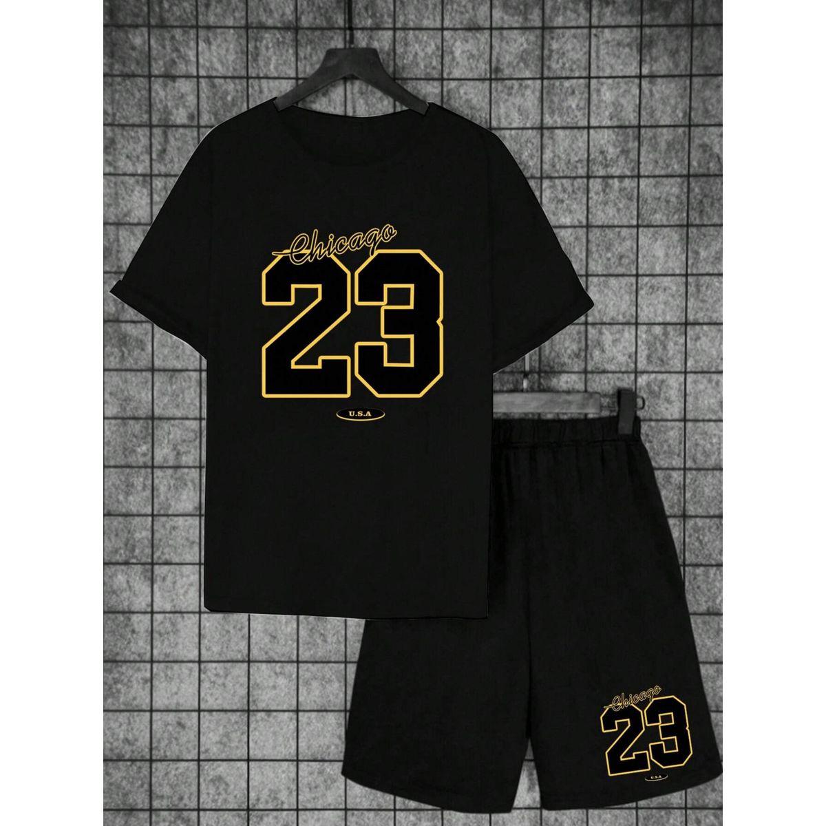 Styli Boys Black Graphic T-Shirt and Shorts Set-boys-clothing-setsandcoords-image-1