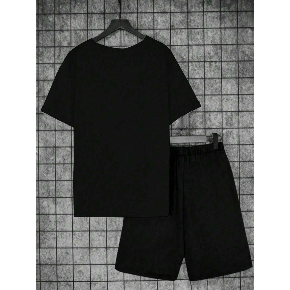 Styli Boys Black Graphic T-Shirt and Shorts Set-boys-clothing-setsandcoords-image-2