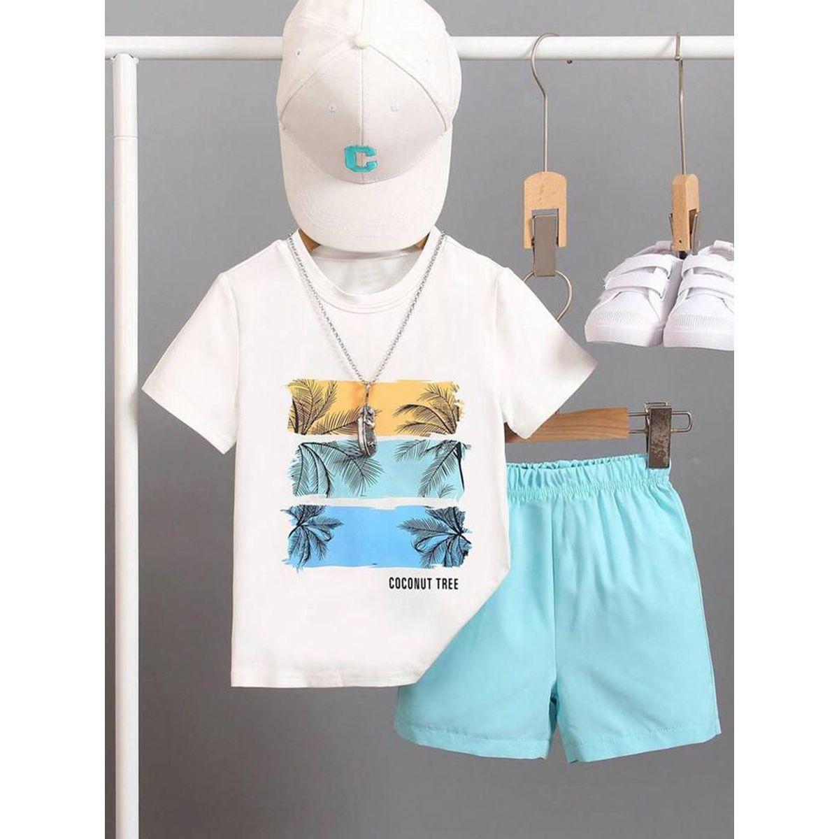 Styli Boys White Graphic T-Shirt and Shorts Set-boys-clothing-setsandcoords-image-1
