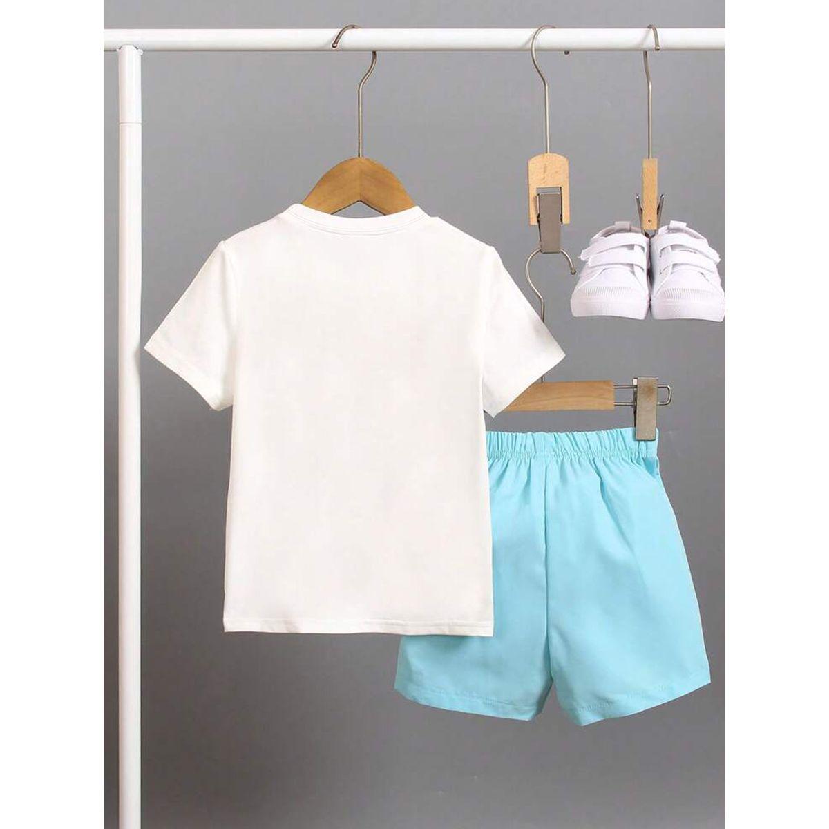 Styli Boys White Graphic T-Shirt and Shorts Set-boys-clothing-setsandcoords-image-2
