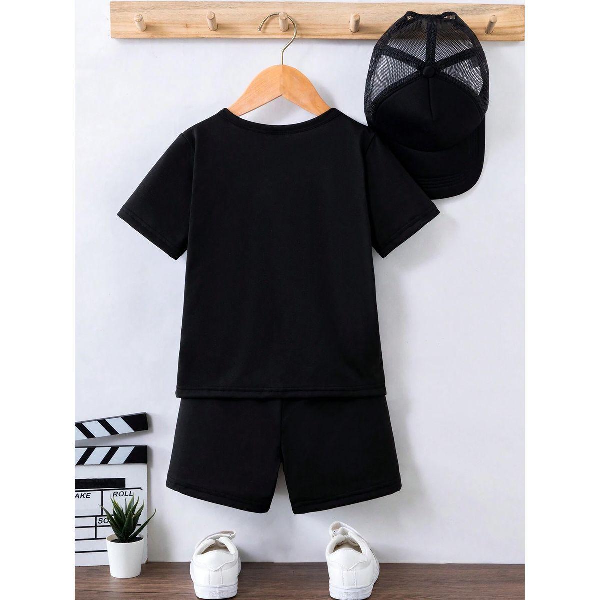 طقم منسق من شورت وتيشيرت بطبعة جرافيك-boys-clothing-setsandcoords-image-2