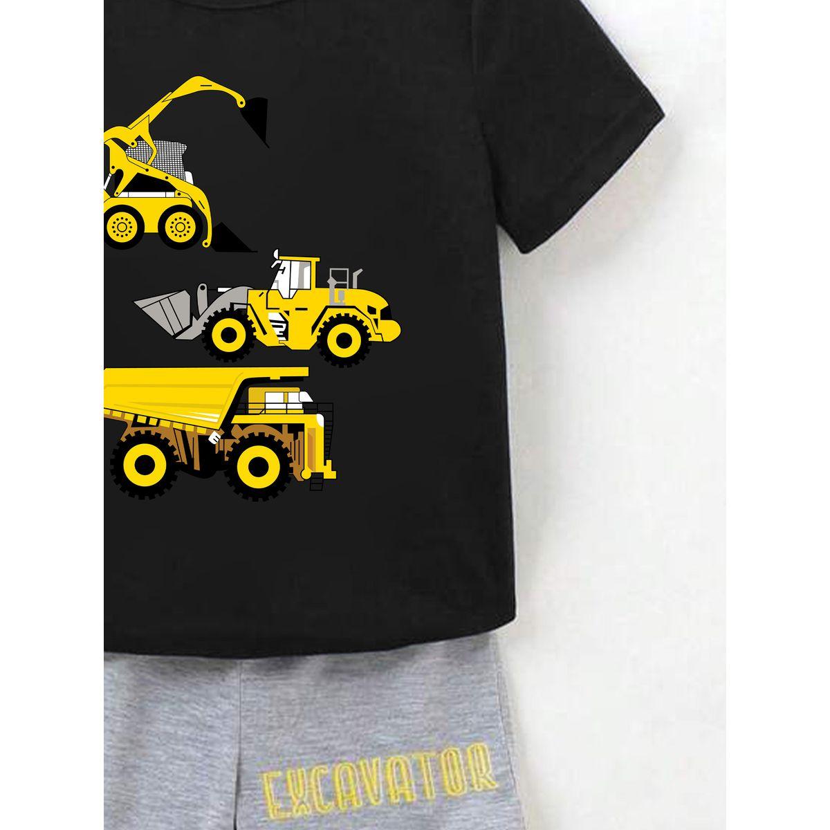 طقم منسق من شورت وتيشيرت بطبعة كتابة-boys-clothing-setsandcoords-image-5