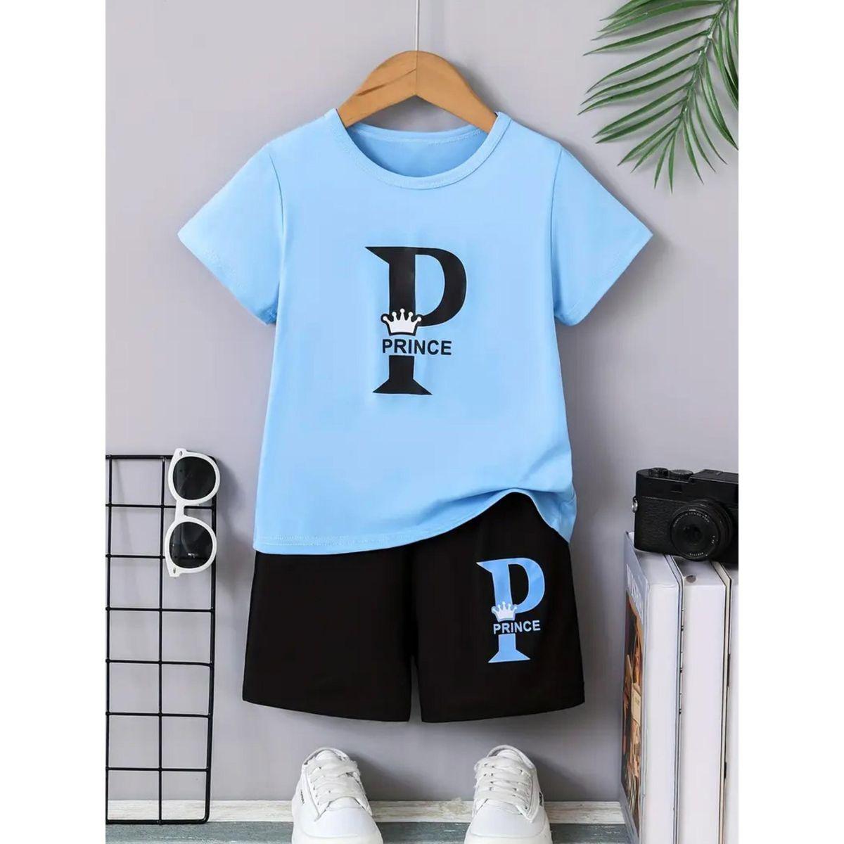 طقم منسق من شورت وتيشيرت بطبعة جرافيك-boys-clothing-setsandcoords-image-1