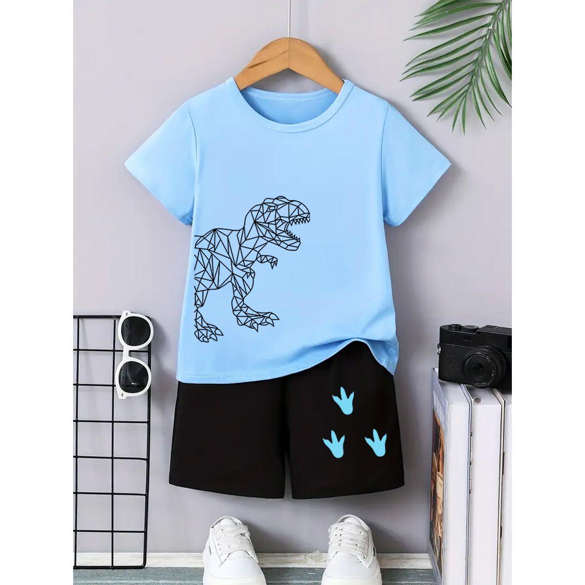 طقم منسق من شورت وتيشيرت بطبعة جرافيك-boys-clothing-setsandcoords-image-1