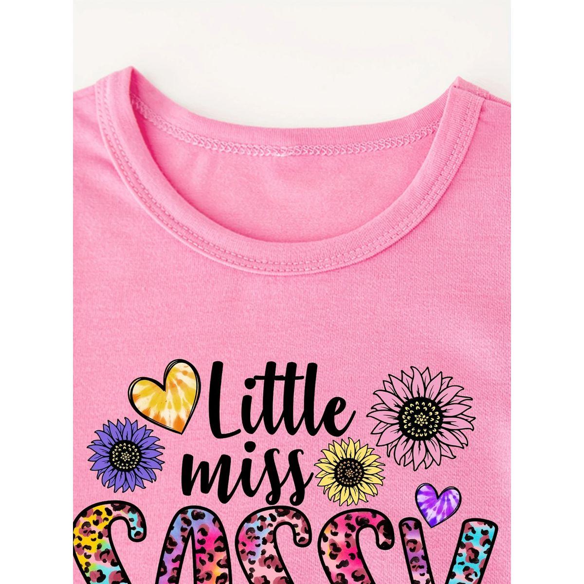 Styli Girls Pink Little Sassy Graphic T-Shirt-girls-clothing-tshirts-image-3