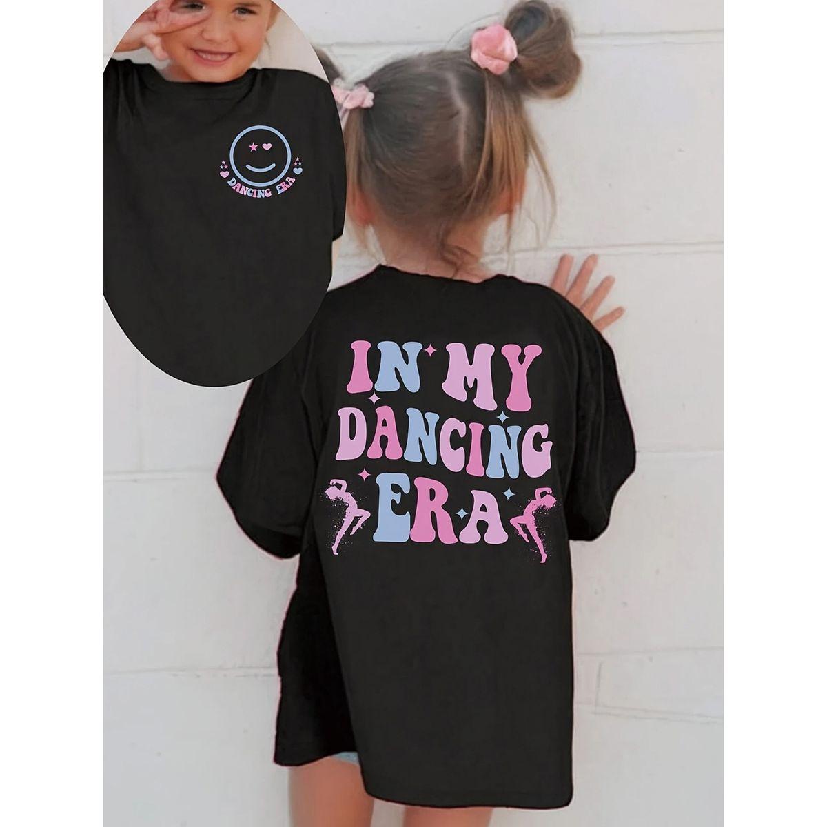 Styli Girls Black Dancing Era Graphic Print T-Shirt-girls-clothing-tshirts-image-1