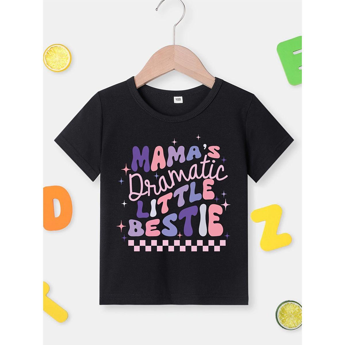 Styli Girls Little Bestie Graphic Print T-Shirt-girls-clothing-tshirts-image-2