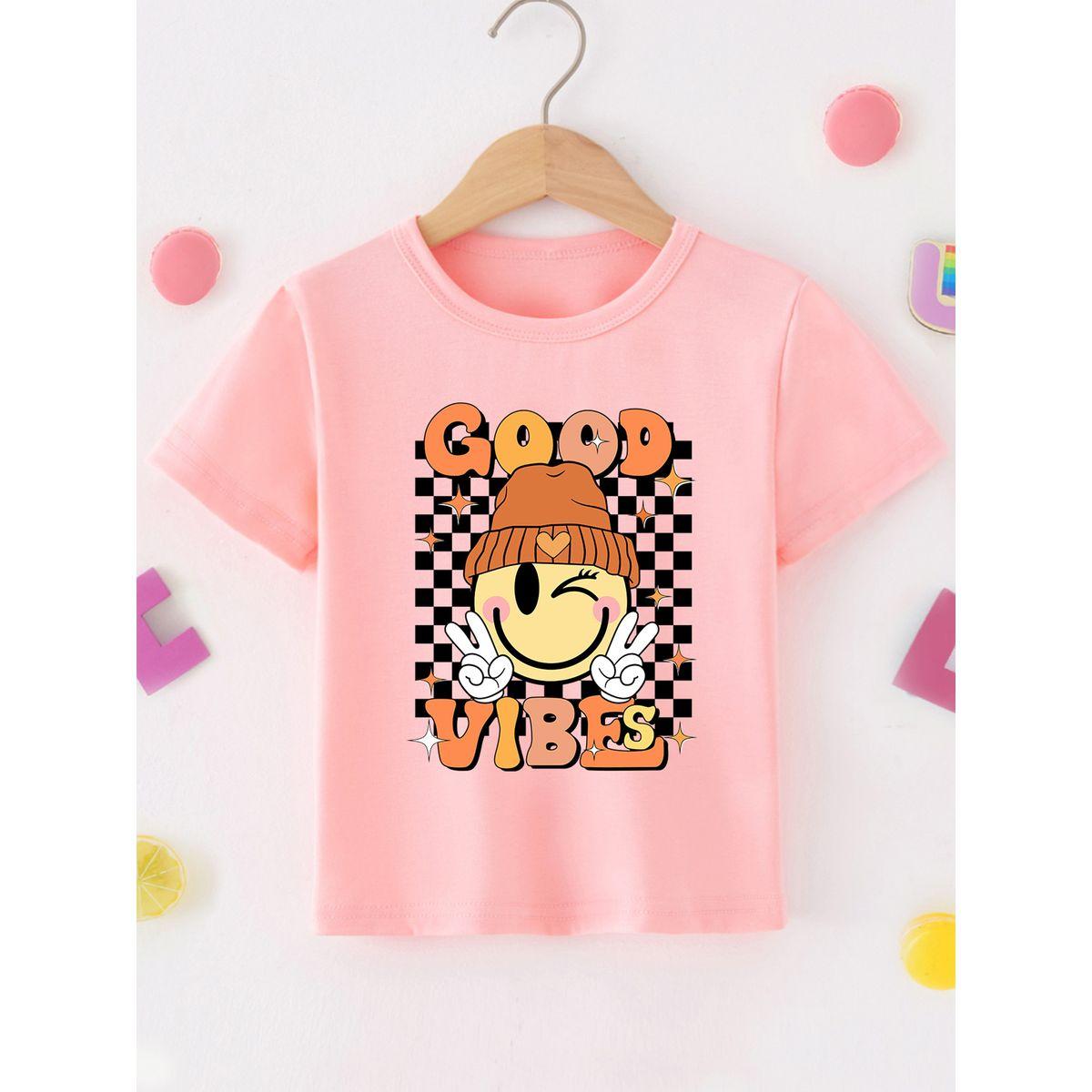 Styli Girls Pink Emoji T-Shirt-girls-clothing-tshirts-image-2