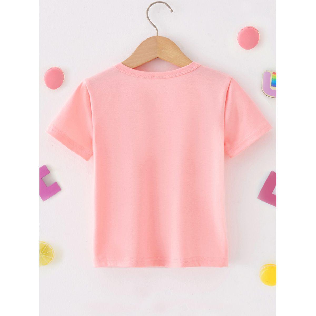 Styli Girls Pink Emoji T-Shirt-girls-clothing-tshirts-image-3