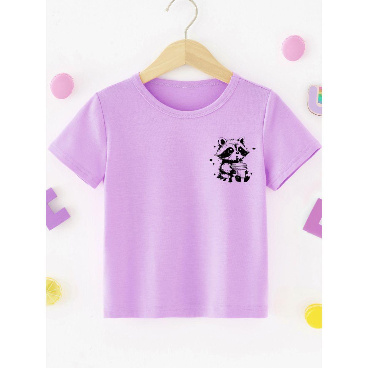 Styli Girls Purple Raccoon Graphic T-Shirt-girls-clothing-tshirts-image-2