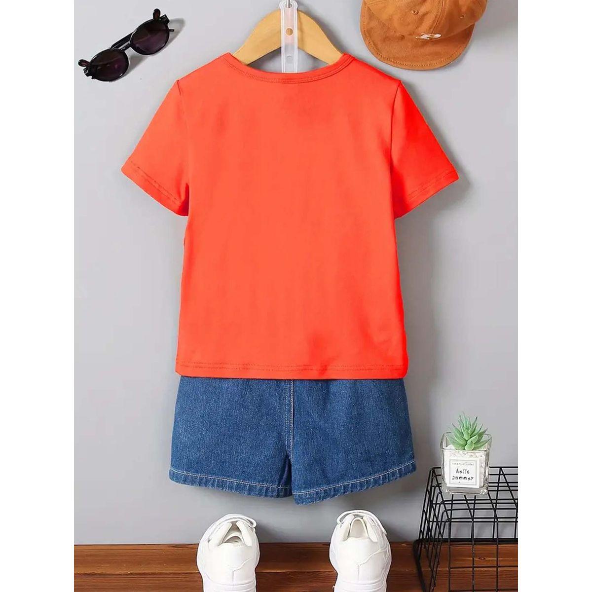 Styli Boys Orange Car Graphic Print T-Shirt-boys-clothing-tshirtsandpolos-image-4