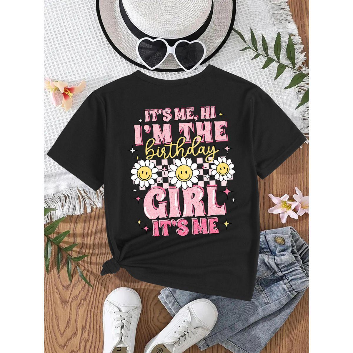 Styli Girl Black Birthday Graphic Print T-Shirt-girls-clothing-tshirts-image-2