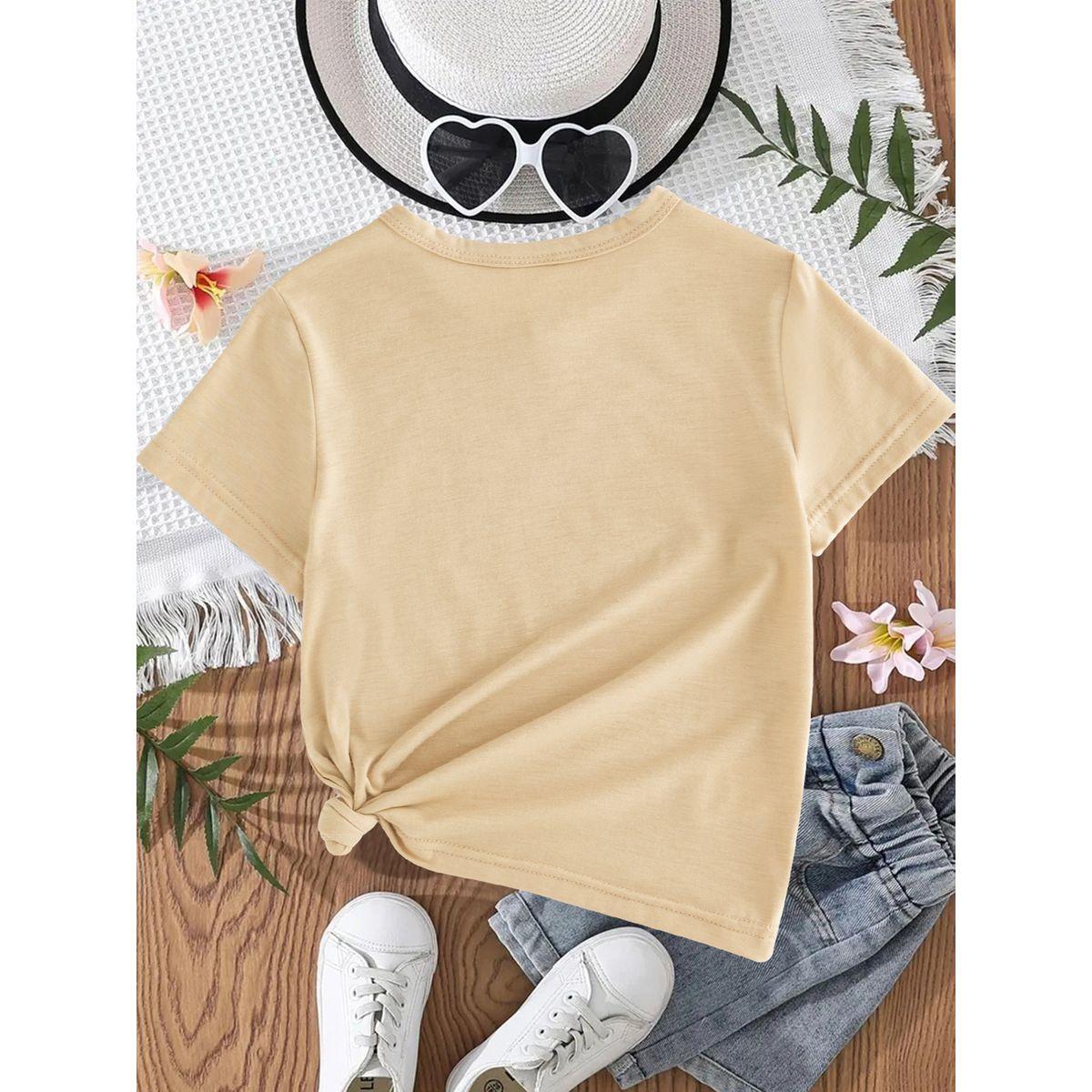Styli Girls Beige Emoji Graphic T-Shirt-girls-clothing-tshirts-image-3