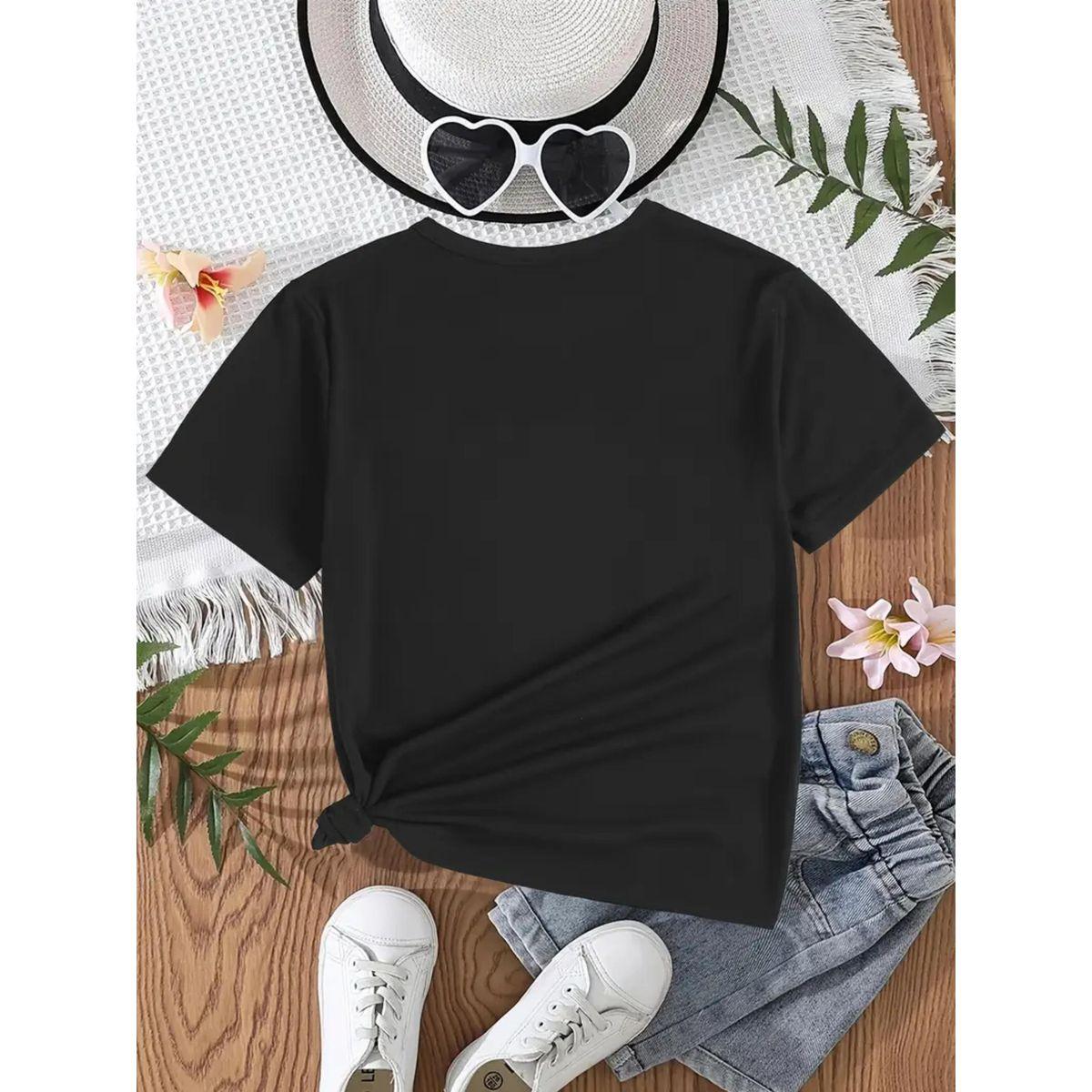 Styli Girls Black Graphic Print T-Shirt-girls-clothing-tshirts-image-3
