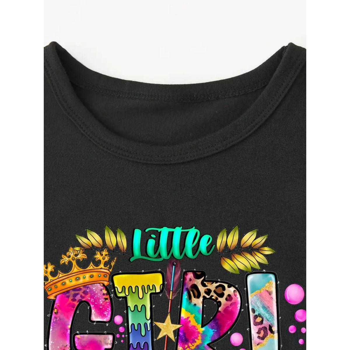 Styli Girls Black Graphic Print T-Shirt-girls-clothing-tshirts-image-4