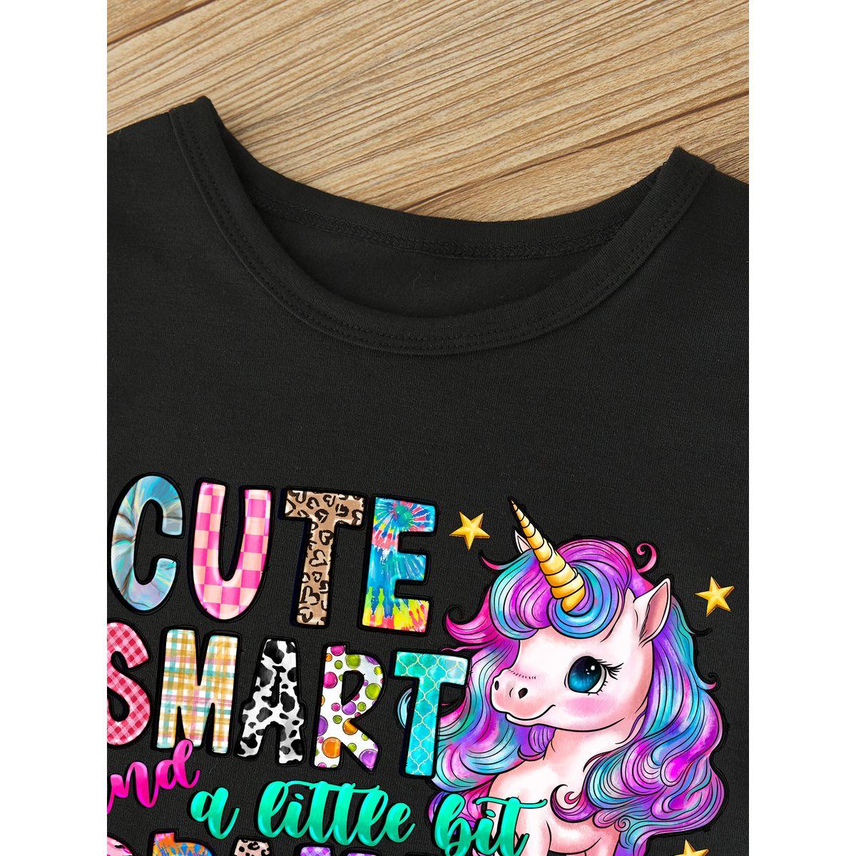 Styli Girls Unicorn Graphic Round Neck T-Shirt-girls-clothing-tshirts-image-3