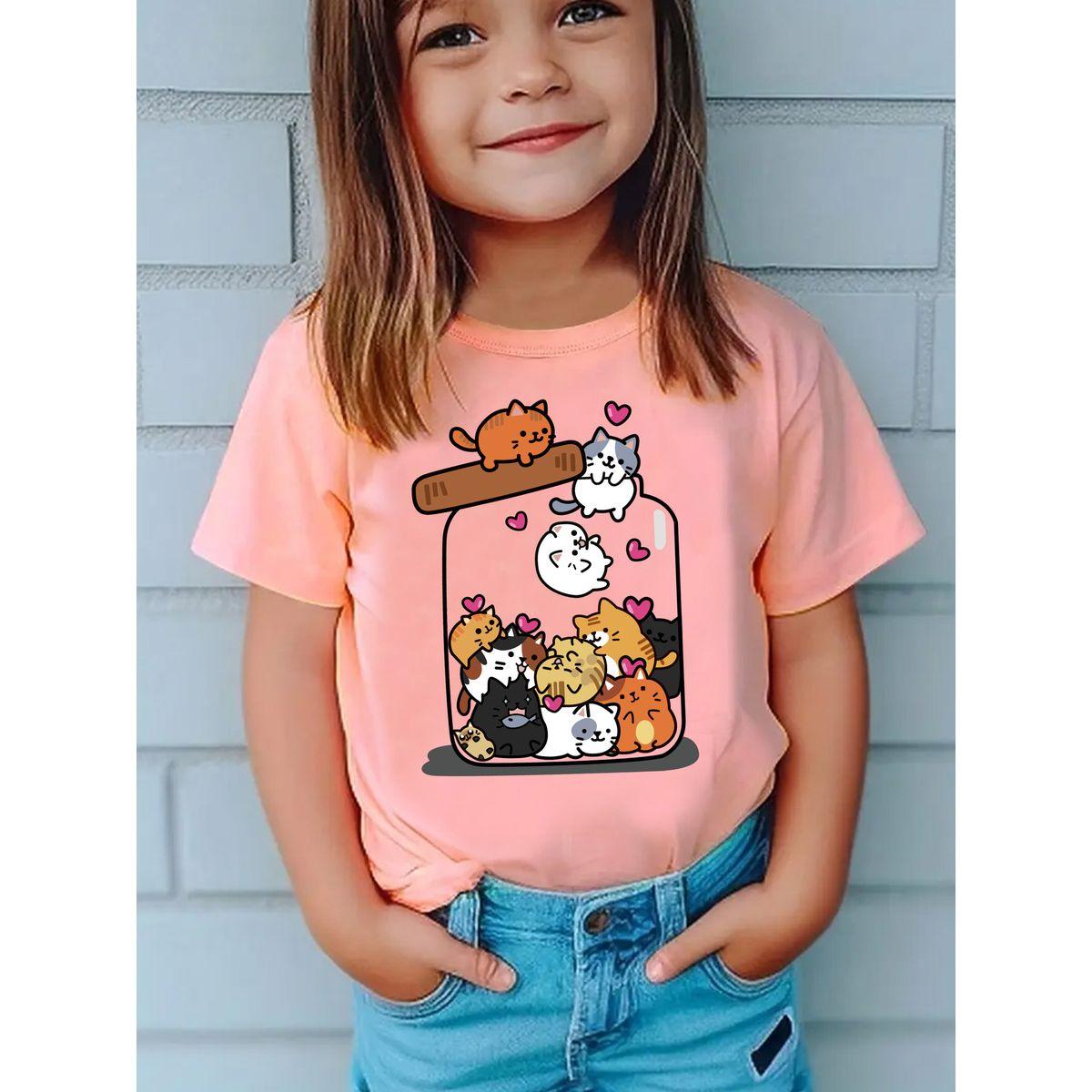 تيشيرت بطبعة جرافيك وياقة دائرية-girls-clothing-tshirts-image-1