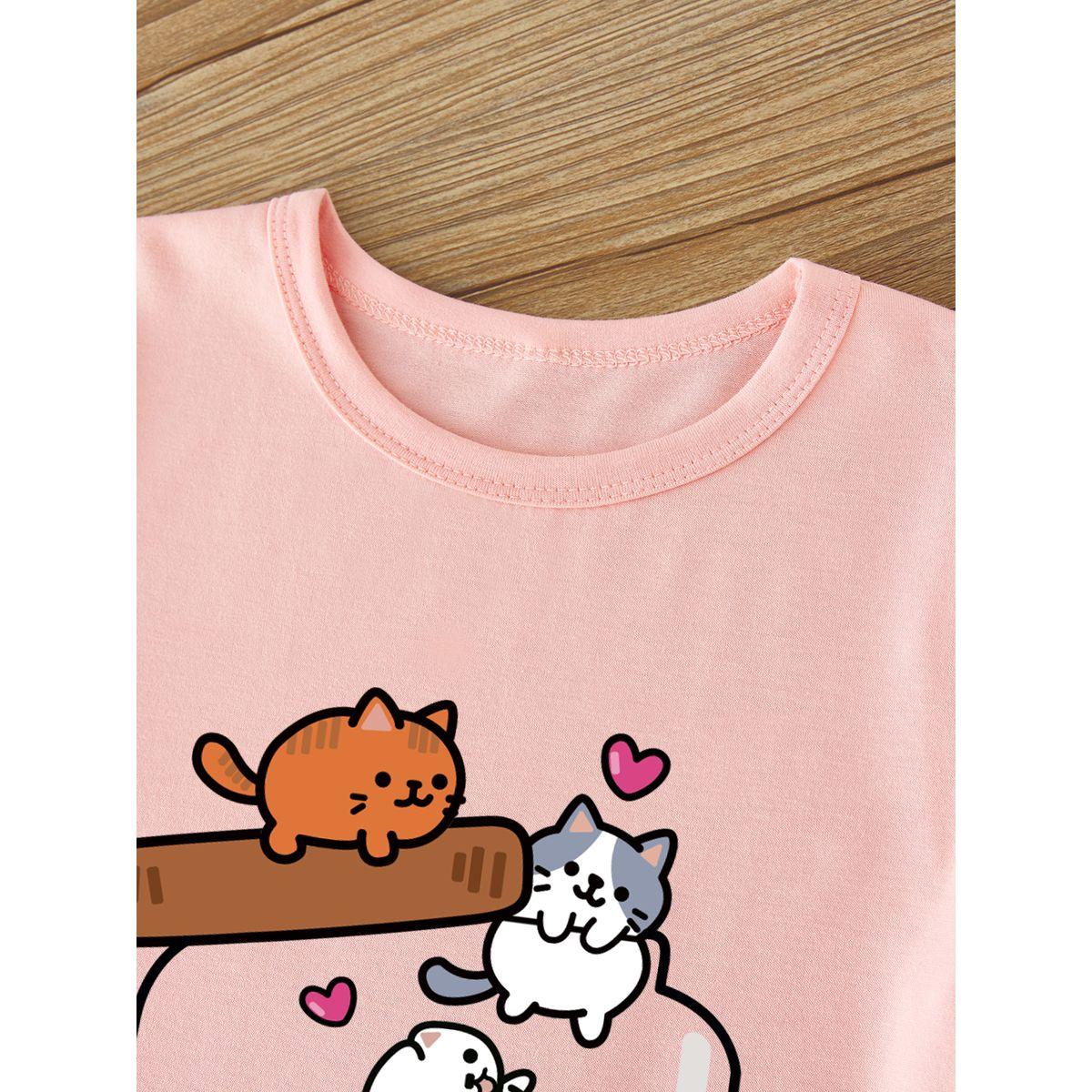 تيشيرت بطبعة جرافيك وياقة دائرية-girls-clothing-tshirts-image-4