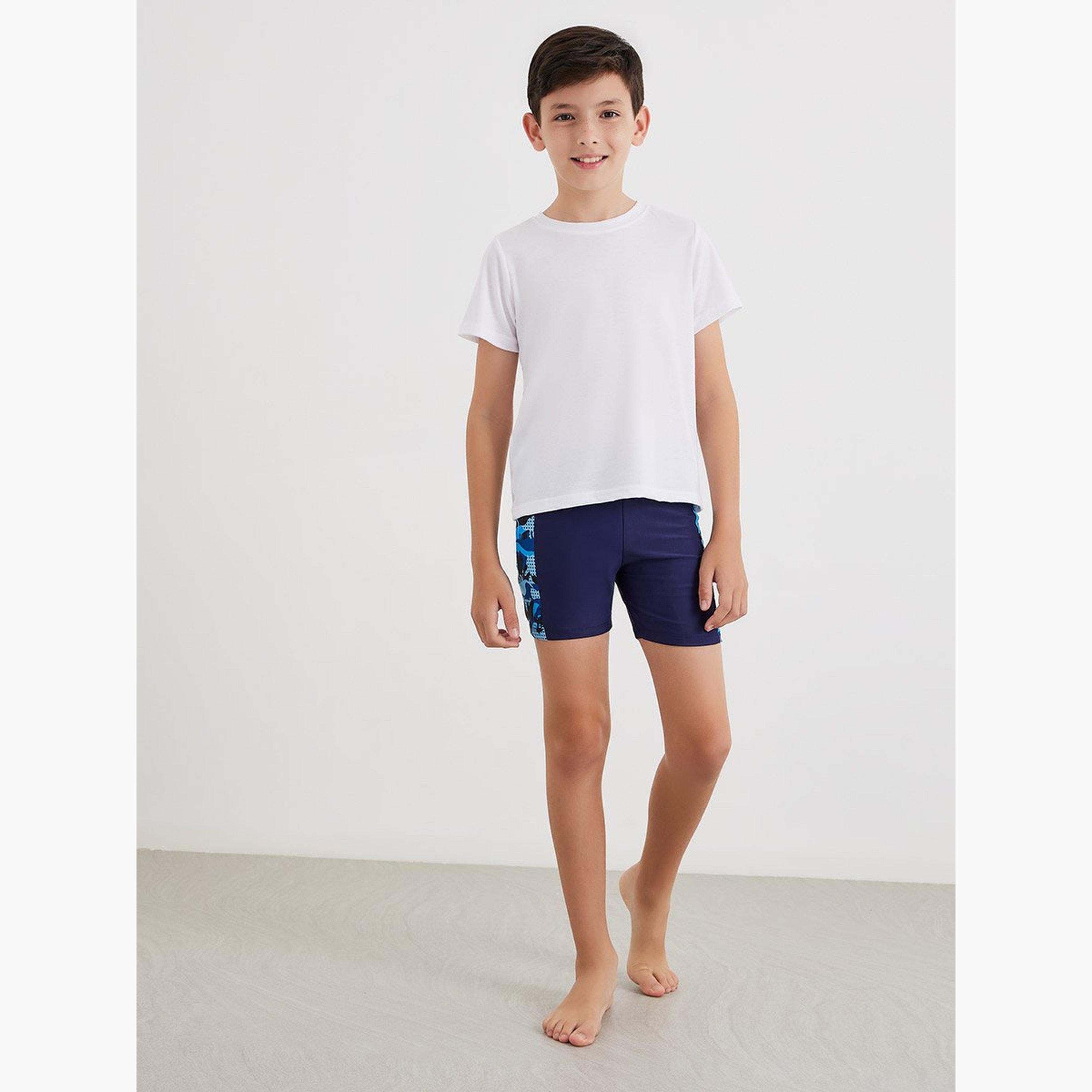 Styli Boys Navy Blue Graphic Swim Trunks-sports-boys-clothing-swimwear-image-2