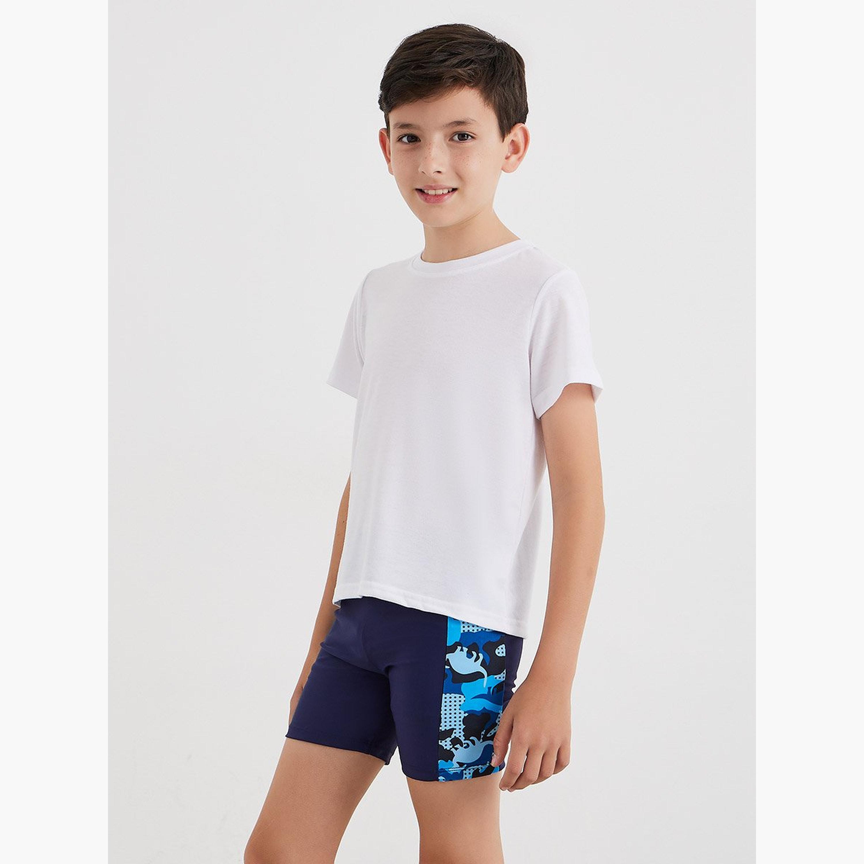 Styli Boys Navy Blue Graphic Swim Trunks-sports-boys-clothing-swimwear-image-3