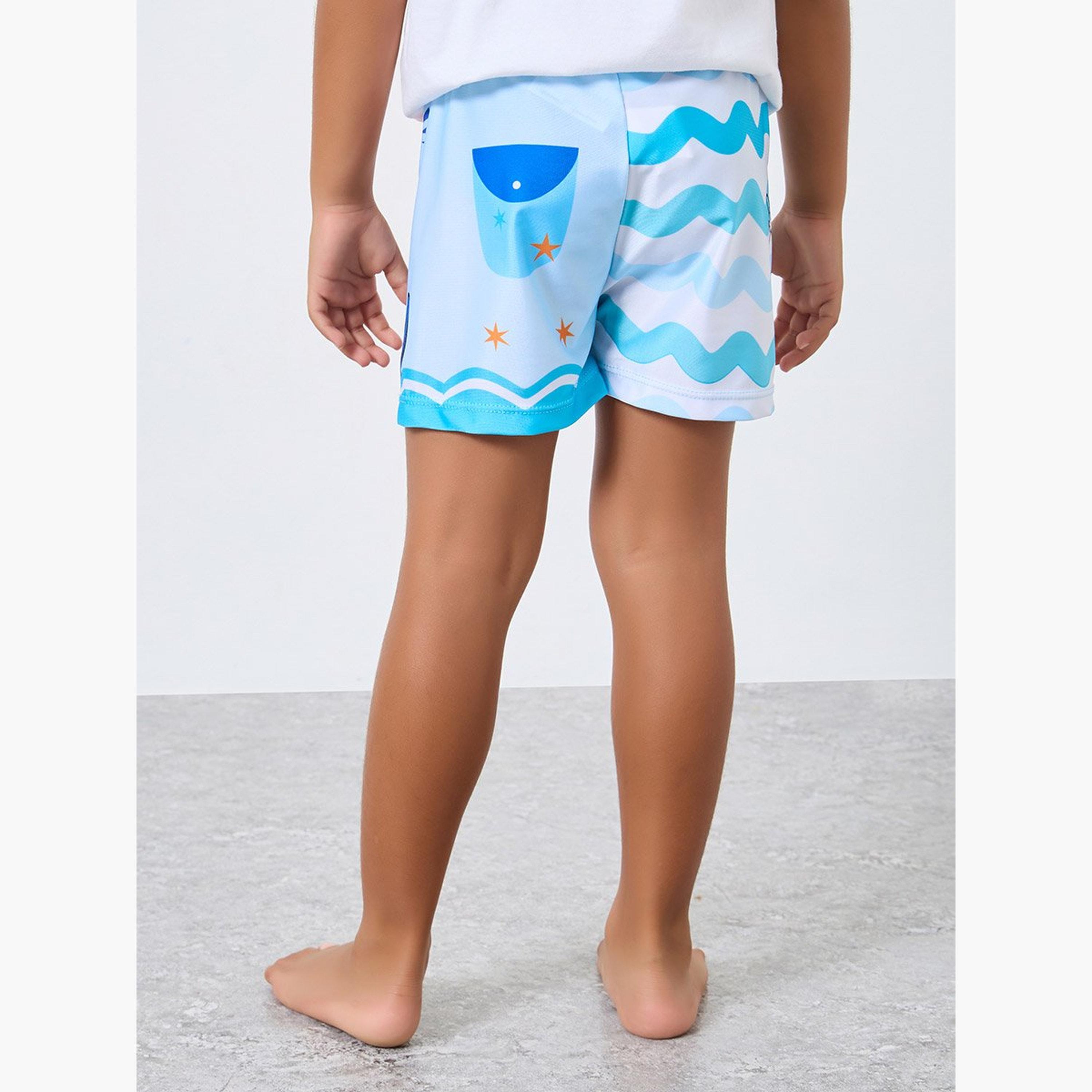 Styli Boys Graphic Swim Trunks and Cap Set-boys-clothing-sportswear-sets-image-4