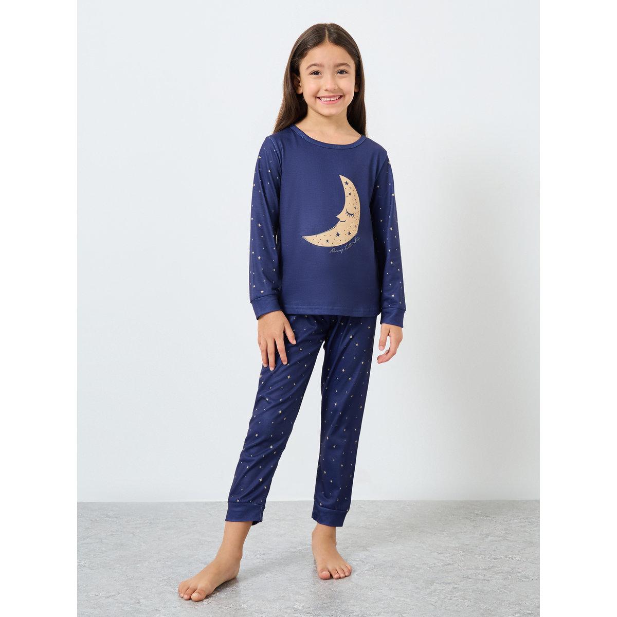 طقم من بنطال بيجاما وتيشيرت بطبعة جرافيك-girls-clothing-nightwear-image-2