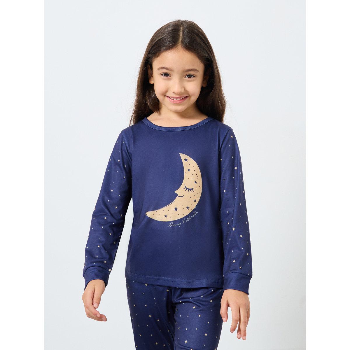 طقم من بنطال بيجاما وتيشيرت بطبعة جرافيك-girls-clothing-nightwear-image-3