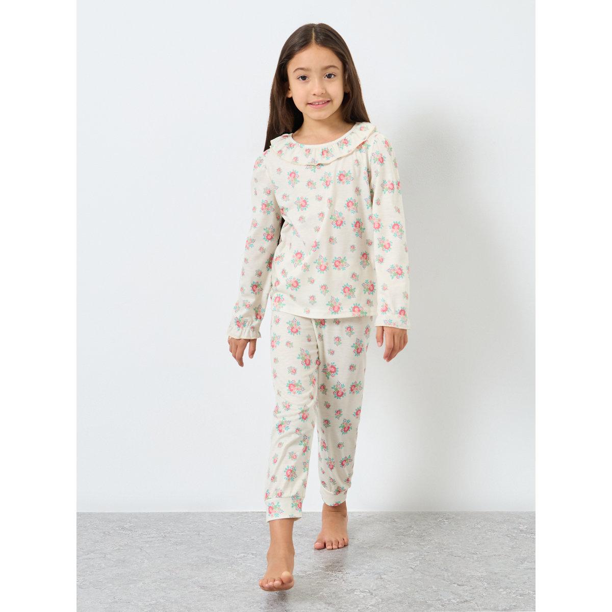 طقم من بنطال بيجاما وتيشيرت بطبعة زهور-girls-clothing-nightwear-image-2