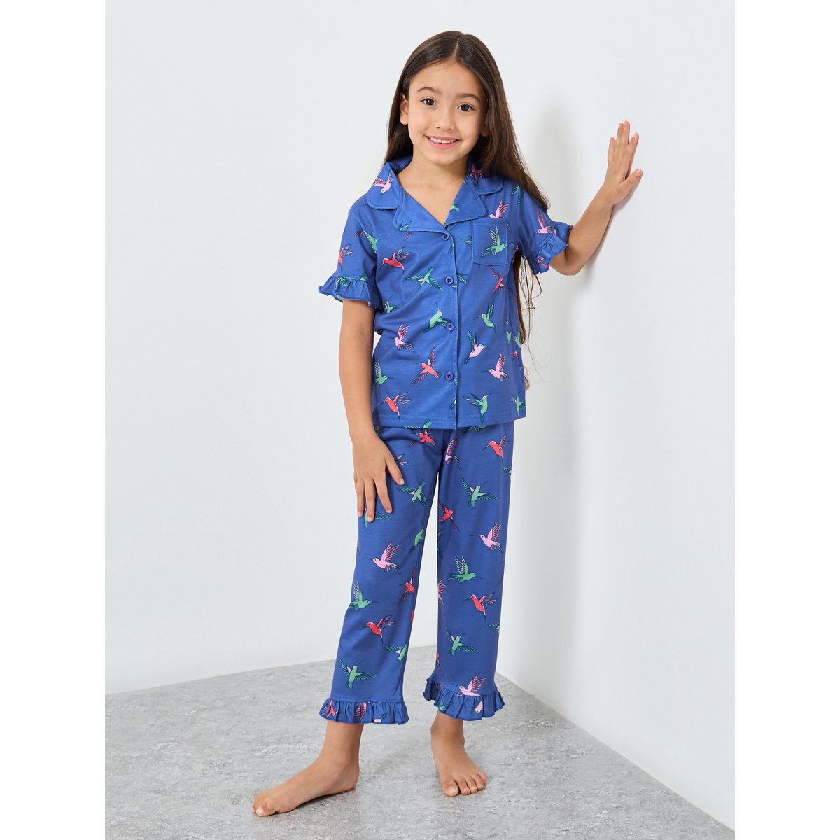 طقم من بنطال بيجاما وتيشيرت بطبعة جرافيك-girls-clothing-nightwear-image-1