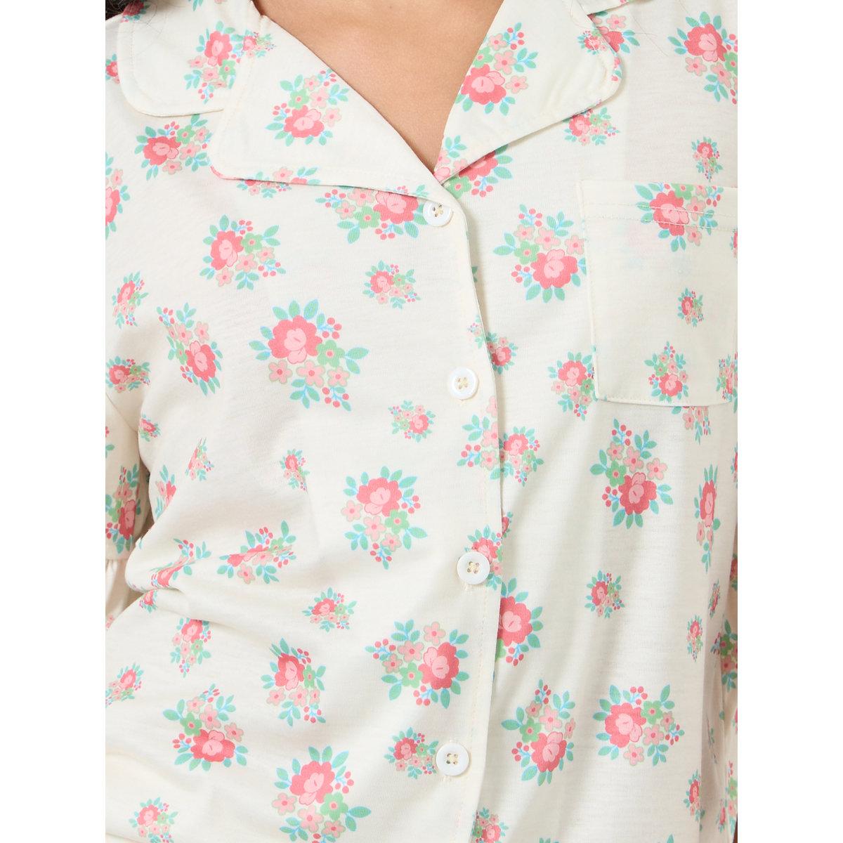 طقم من بنطال بيجاما وتيشيرت بطبعة زهور-girls-clothing-nightwear-image-3