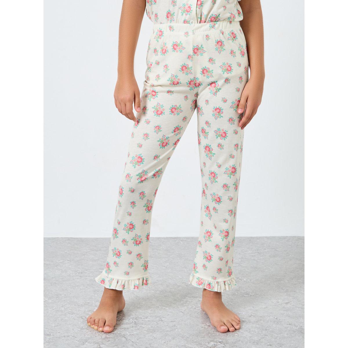 طقم من بنطال بيجاما وتيشيرت بطبعة زهور-girls-clothing-nightwear-image-5