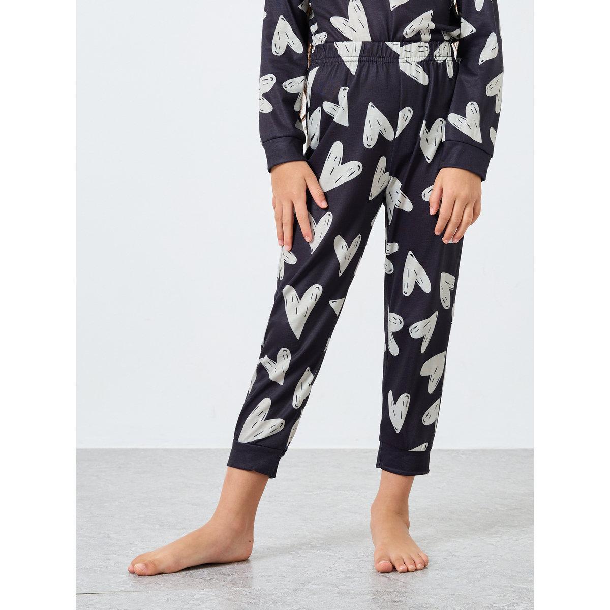 طقم من بنطال بيجاما وتيشيرت بطبعة قلب-girls-clothing-nightwear-image-5