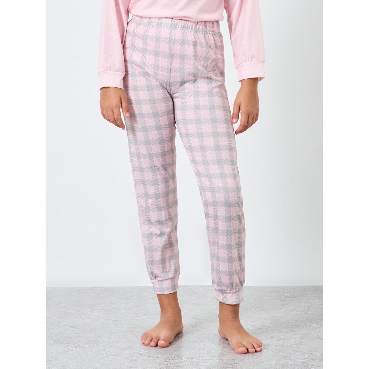 Styli Teen Pink Top and Checkered Pyjama Set-girls-clothing-nightwear-image-6