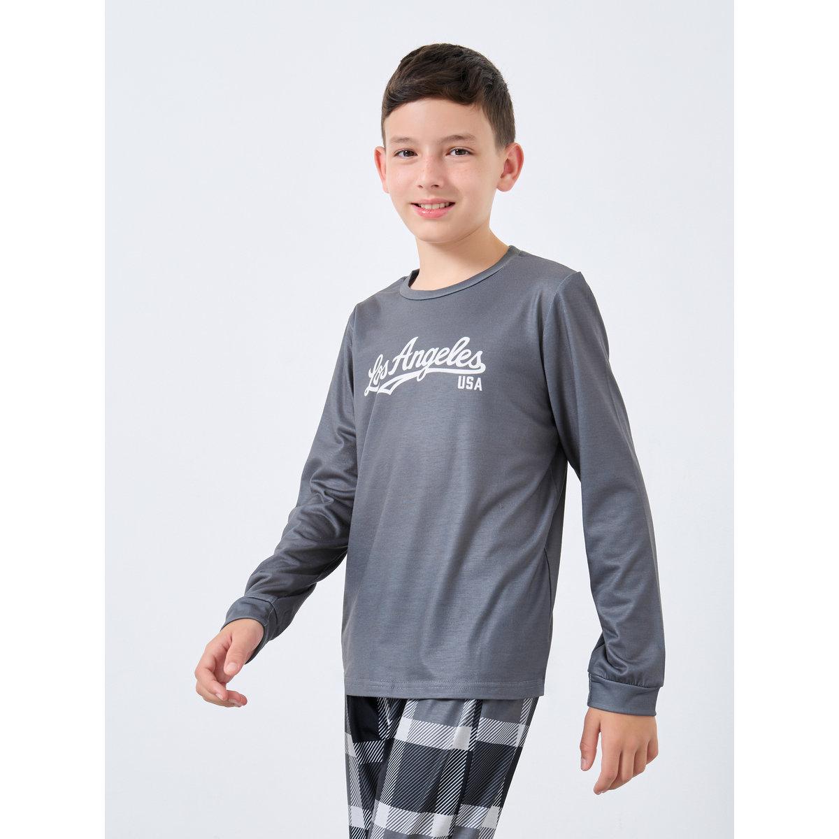 طقم من بنطال بيجاما وتيشيرت بطبعة كتابة-boys-clothing-nightwear-image-3