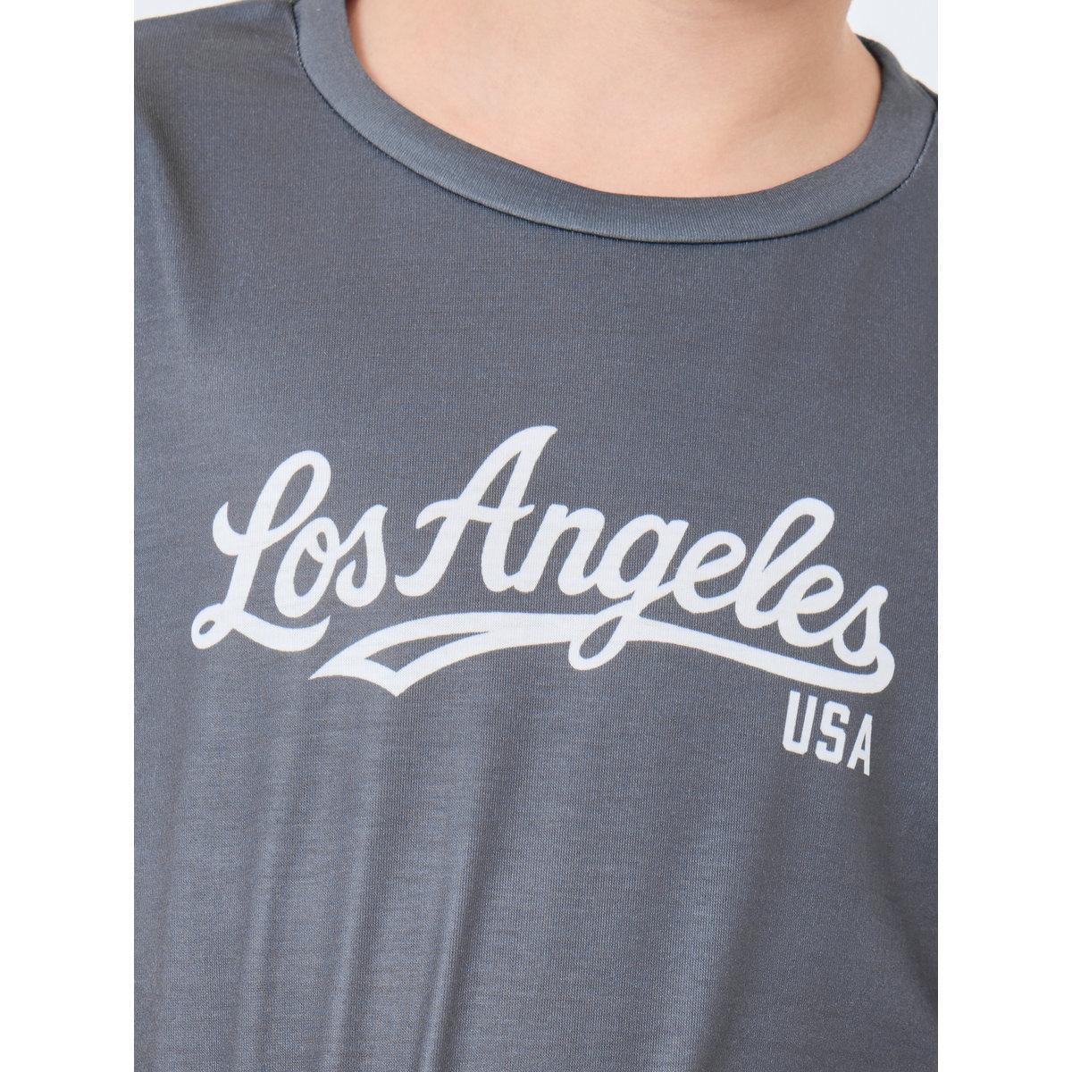 Styli Teen Slogan T-Shirt and Checked Pyjama Set-boys-clothing-nightwear-image-4