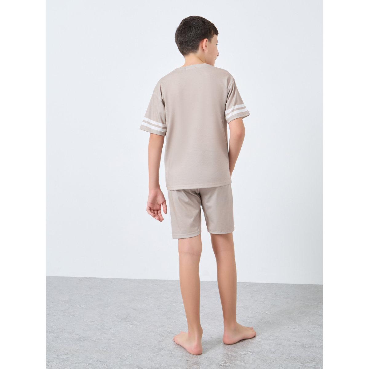 Styli Teen Drop Shoulder T-Shirt and Shorts Set-boys-clothing-nightwear-image-4