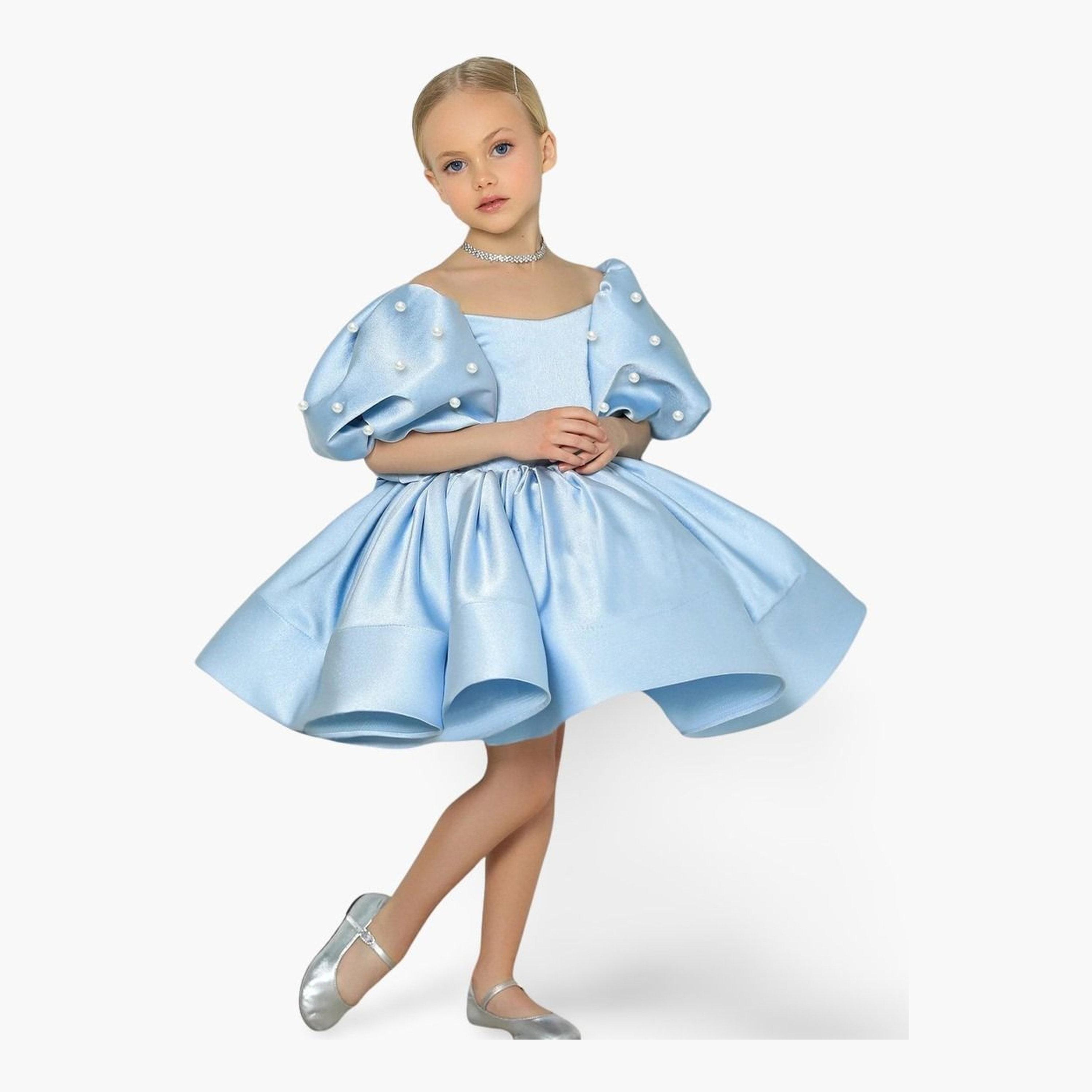 تيك تو - فستان حفلات بأكمام منفوخة ومزخرف للبنات-girls-clothing-dressesandjumpsuits-image-1