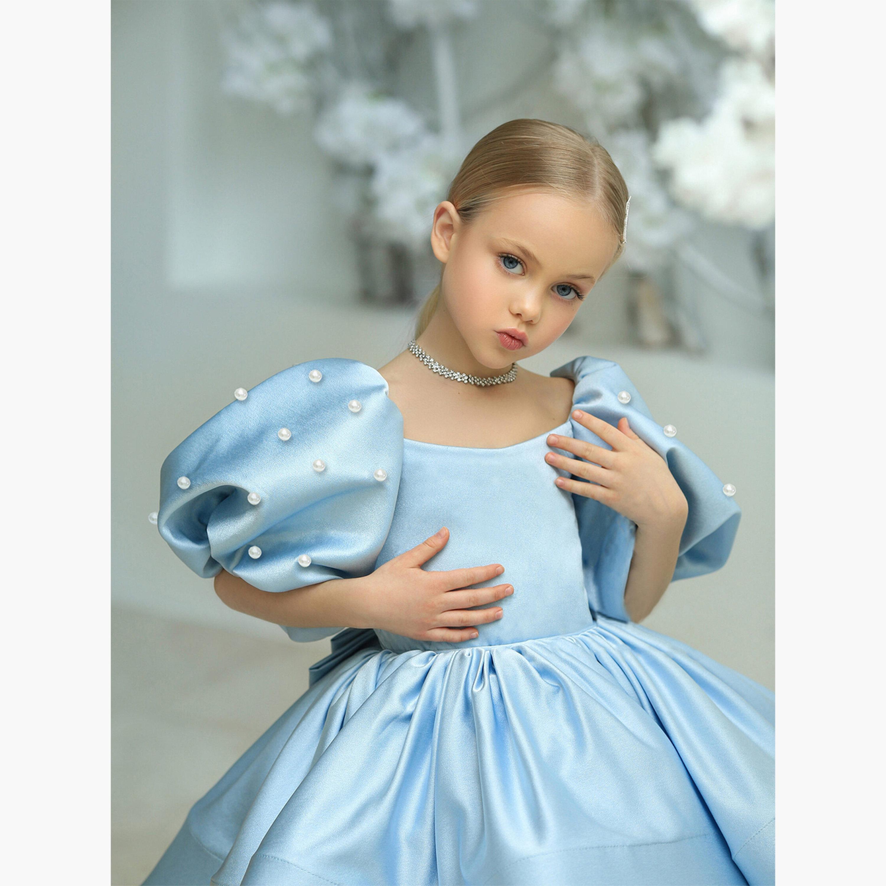 تيك تو - فستان حفلات بأكمام منفوخة ومزخرف للبنات-girls-clothing-dressesandjumpsuits-image-2