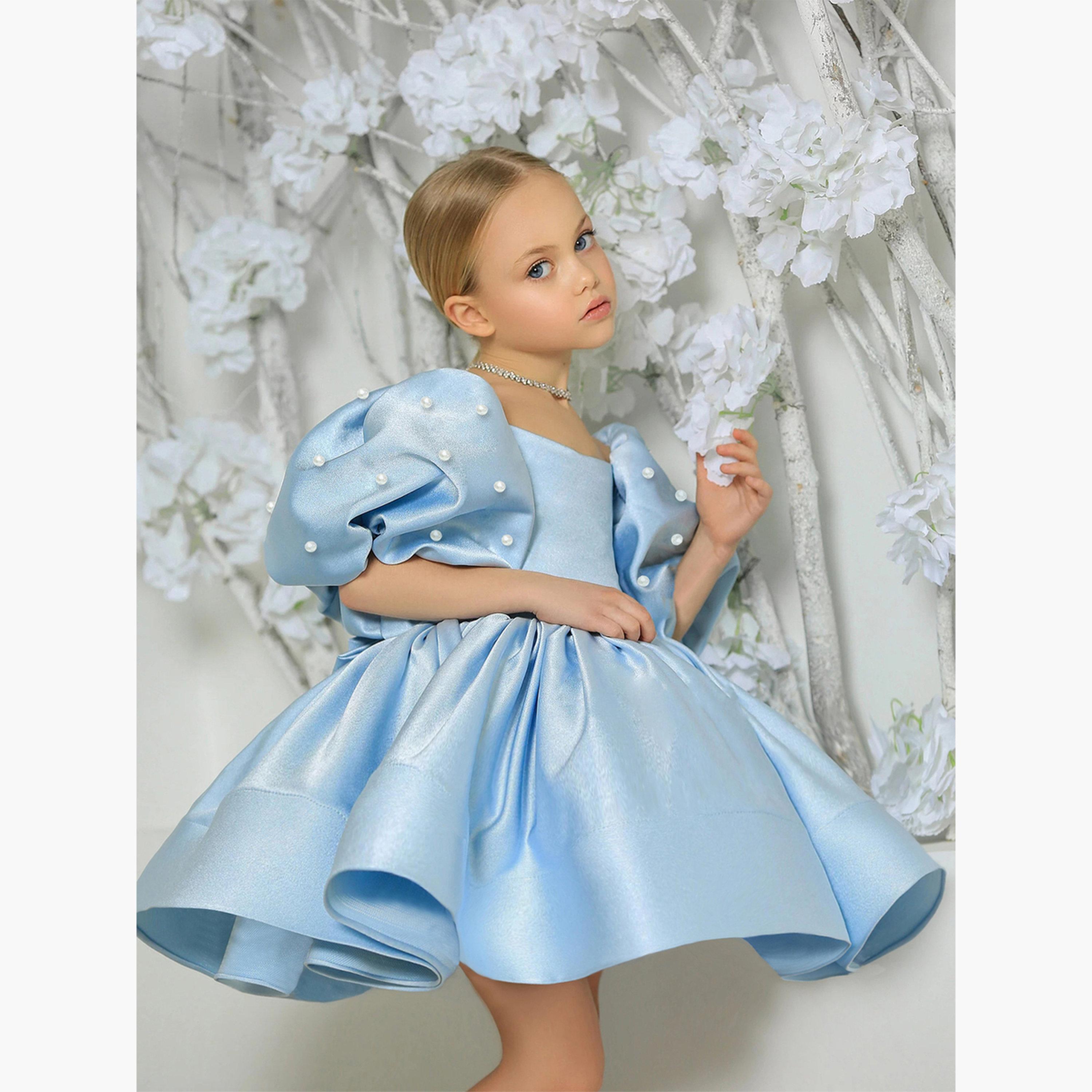 تيك تو - فستان حفلات بأكمام منفوخة ومزخرف للبنات-girls-clothing-dressesandjumpsuits-image-3