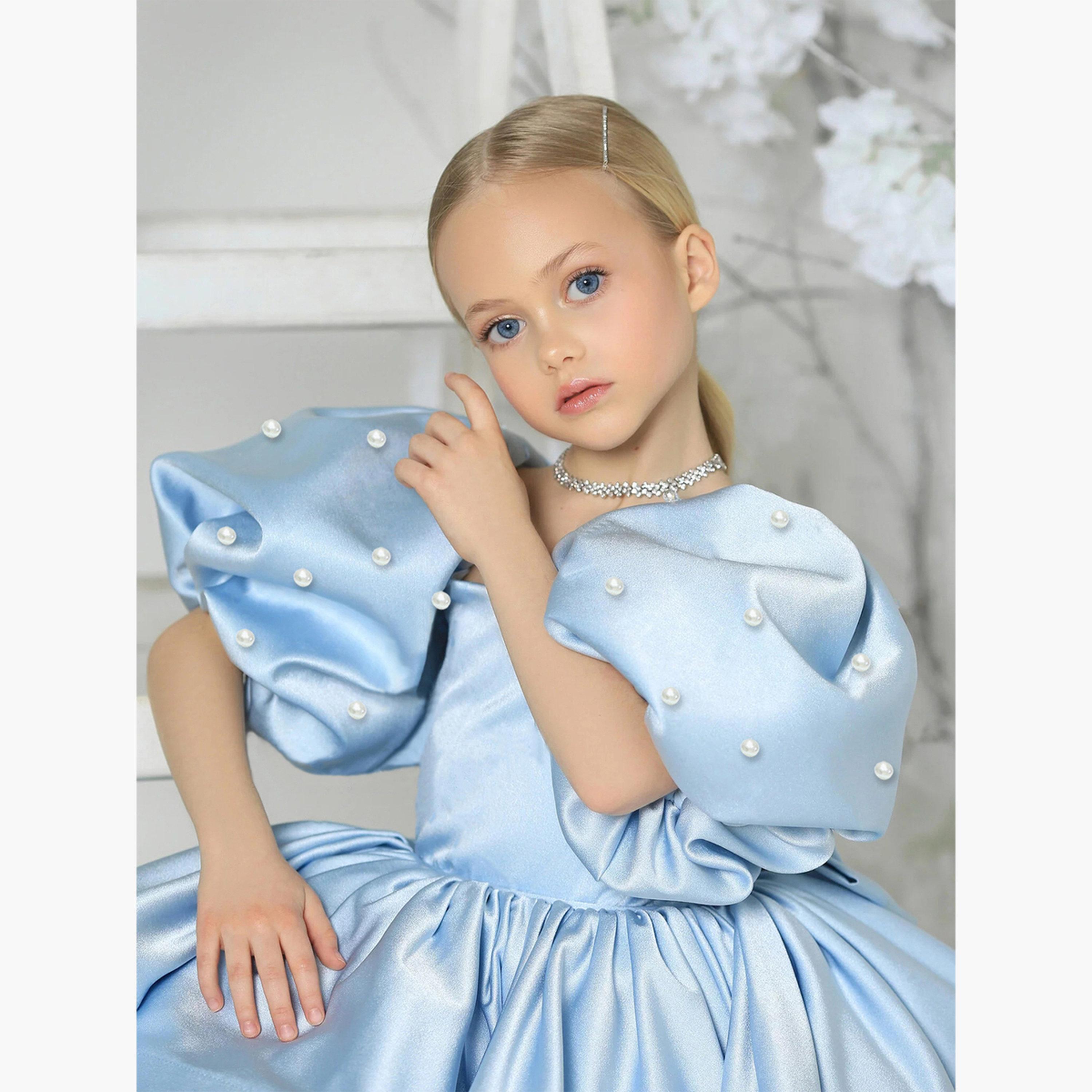 Take Two Girls Embellished Puff Sleeves Party Dress-girls-clothing-dressesandjumpsuits-image-5
