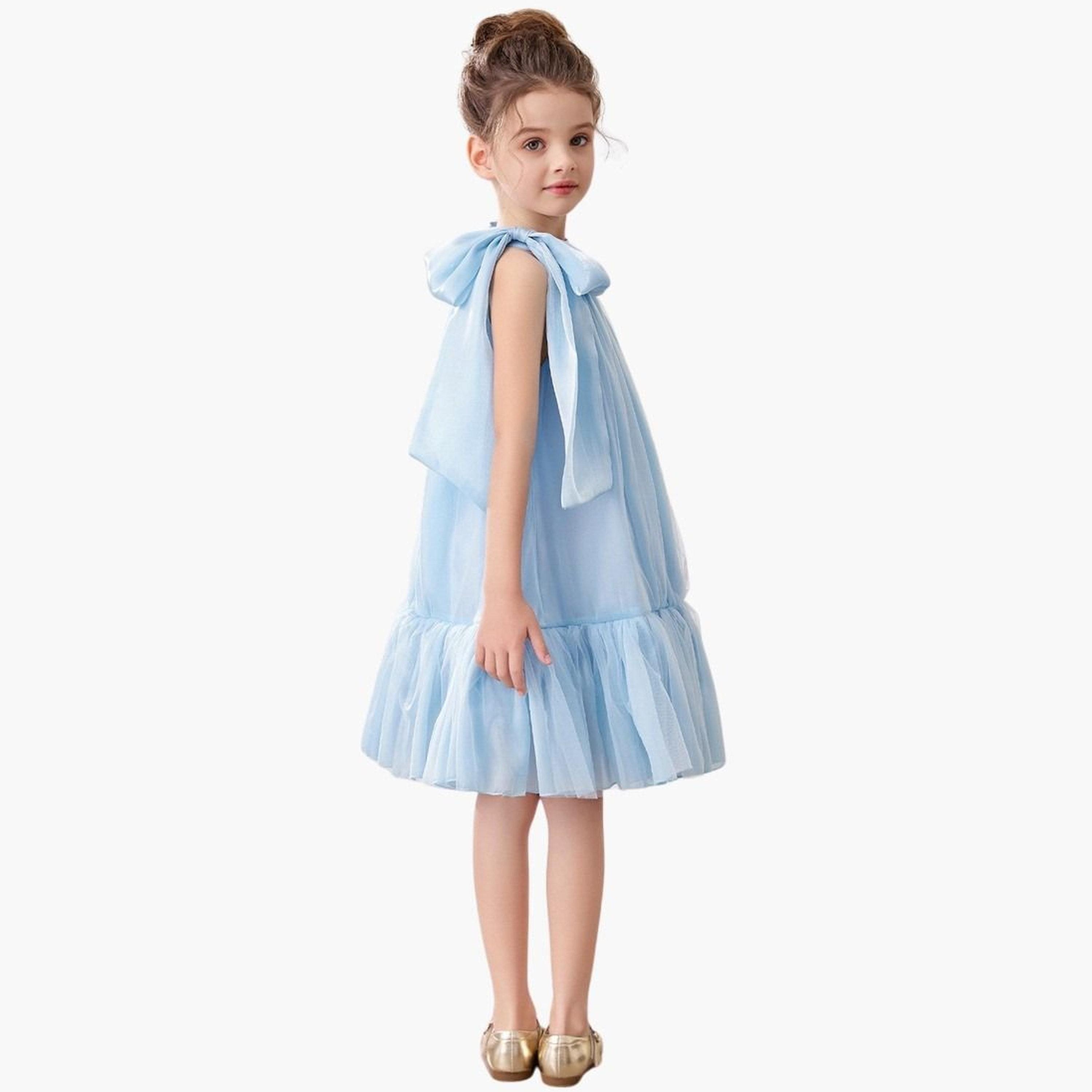 Take Two Girls Halter Bow Detail Ruffle Hem Party Dress-girls-clothing-dressesandjumpsuits-image-5