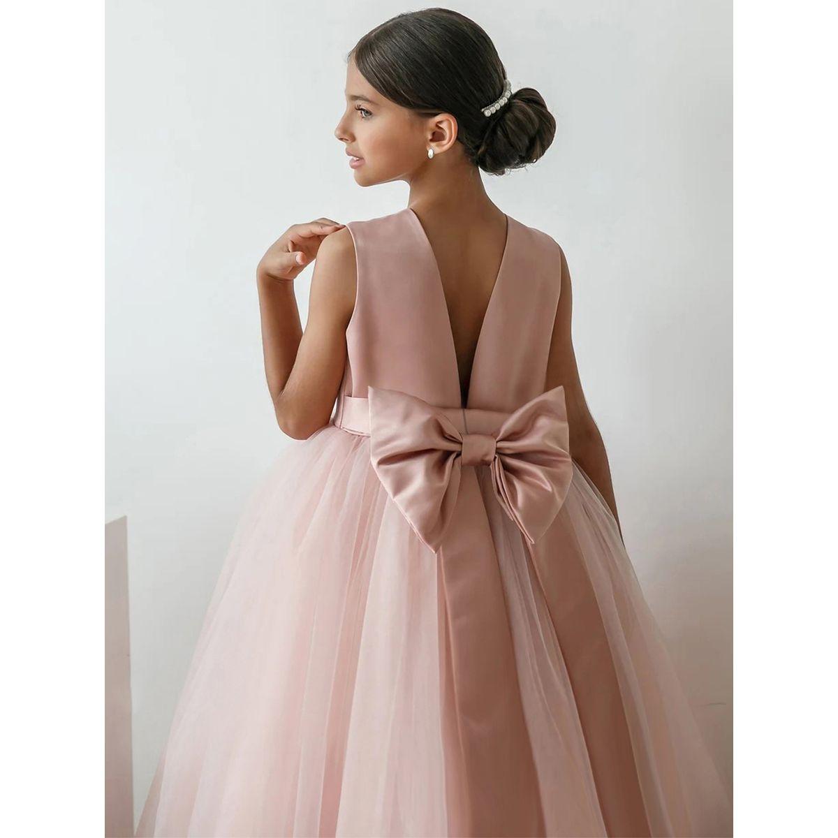 فستان حفلات بتفاصيل شبكية وتفاصيل فيونكة-girls-clothing-dressesandjumpsuits-image-4