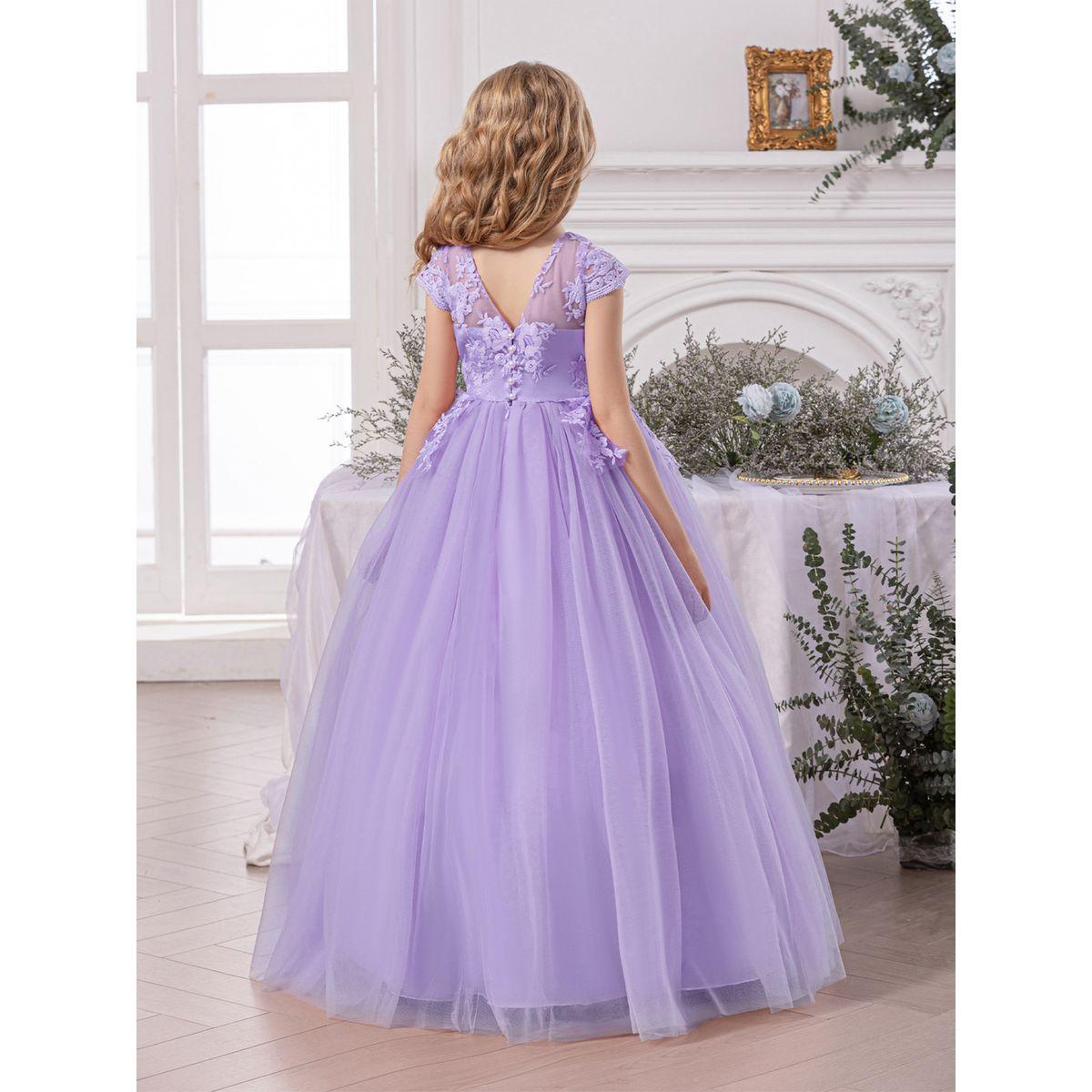 Styli Girl Floral Lace Bow Detail Mesh Maxi Party Dress-girls-clothing-dressesandjumpsuits-image-4